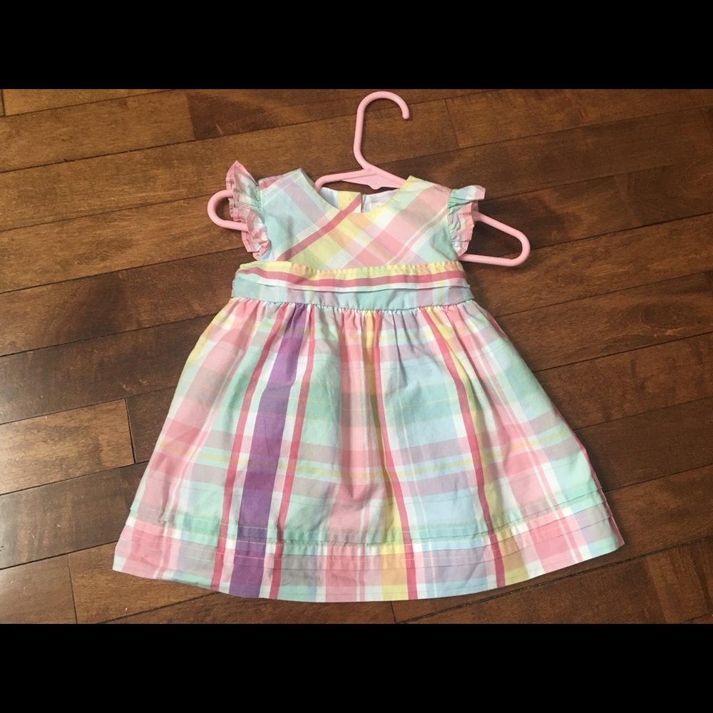 Chaps Infant 6M Pastel Plaid Dress 🌷Easter🌷